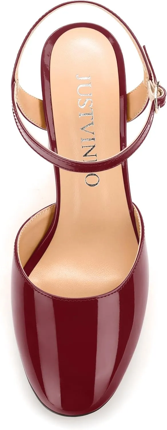 3-Inch Chunky Heels for Women, Round Toe Block High Heels Women's Pumps for Wedding, Party, Dress Shoes