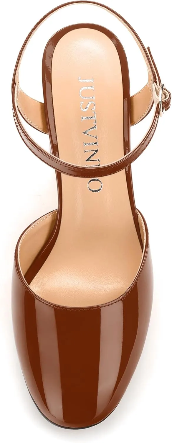 3-Inch Chunky Heels for Women, Round Toe Block High Heels Women's Pumps for Wedding, Party, Dress Shoes