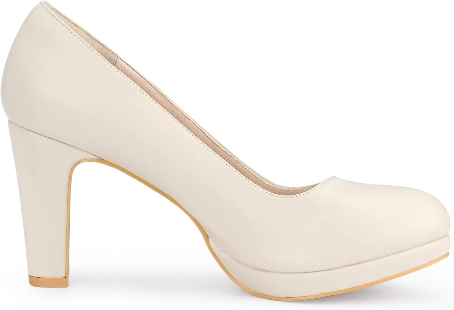 Allegra K Women's Round Toe Chunky Heel Platform Pumps