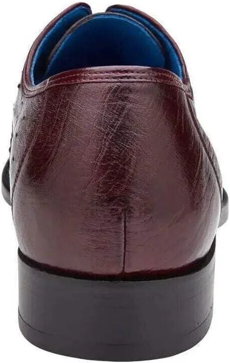 Antique Dark Burgundy Ostrich Quill Orlando Dress Shoe