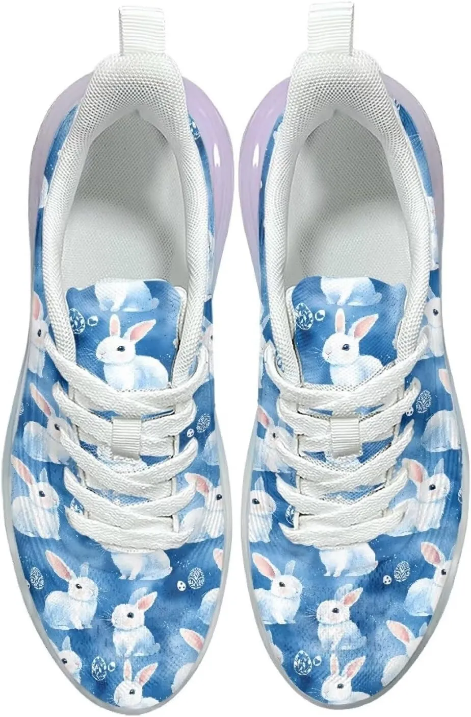 Breathable Walking Shoe Fashion Atmospheric Cushion Running Shoes for Women Comfort Soft Rubber Sole Non Slip Shoes for Gym Size 6-11 White Sole