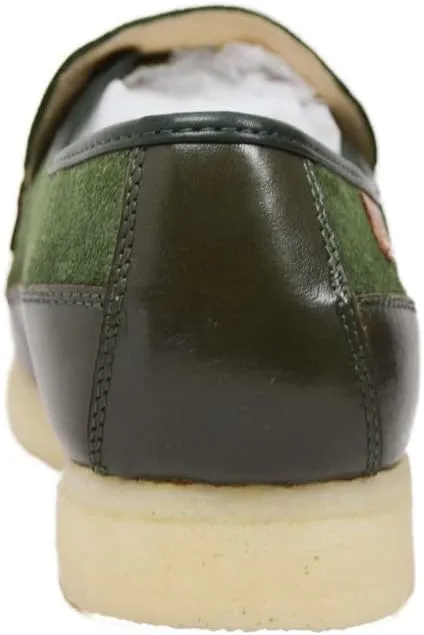 British Collection Power Plus Men Suede Comfortable Slip-on Shoes with Stunning Gold B Ornament