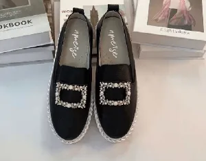 Buckle slip on shoe black