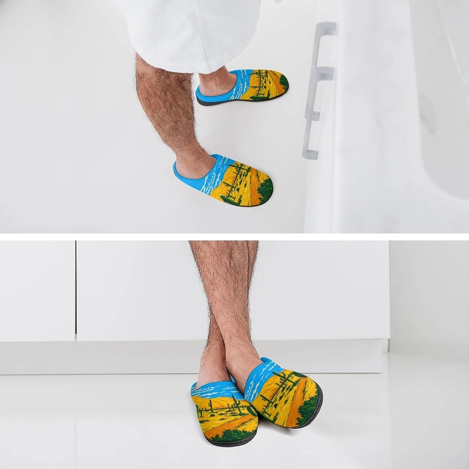 Cactus Clog Slippers For Womens Non-Slip Warm House Slippers Ladies Cotton Slippers Home Slip-On Shoes Indoor Outdoor