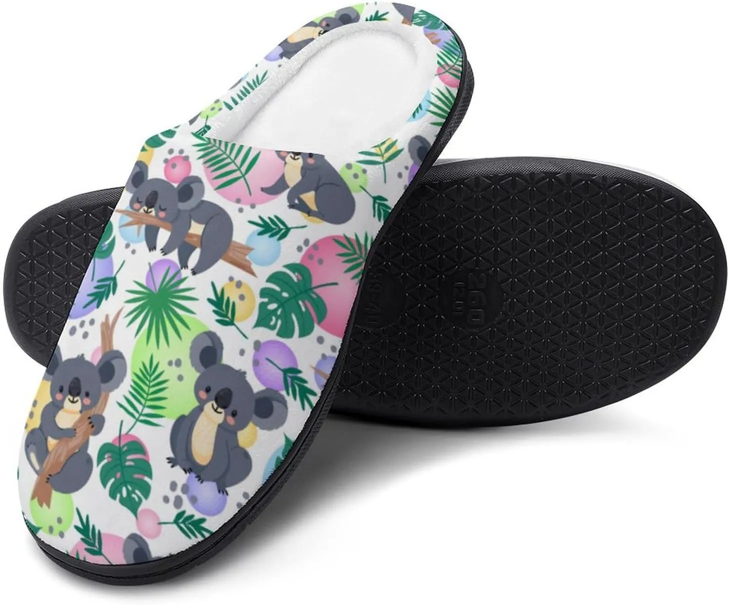 Cactus Clog Slippers For Womens Non-Slip Warm House Slippers Ladies Cotton Slippers Home Slip-On Shoes Indoor Outdoor