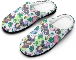 Cactus Clog Slippers For Womens Non-Slip Warm House Slippers Ladies Cotton Slippers Home Slip-On Shoes Indoor Outdoor