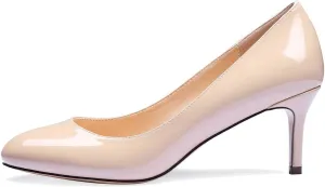 Castamere Womens Round Toe Pumps Stiletto Mid Heels Office Slip-on 6CM Heels