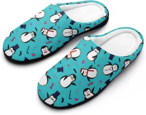 Christmas Clog Slippers Mens Non-Slip Warm House Slippers Womens Cotton Slippers Bedroom Slip-On Shoes Indoor Outdoor