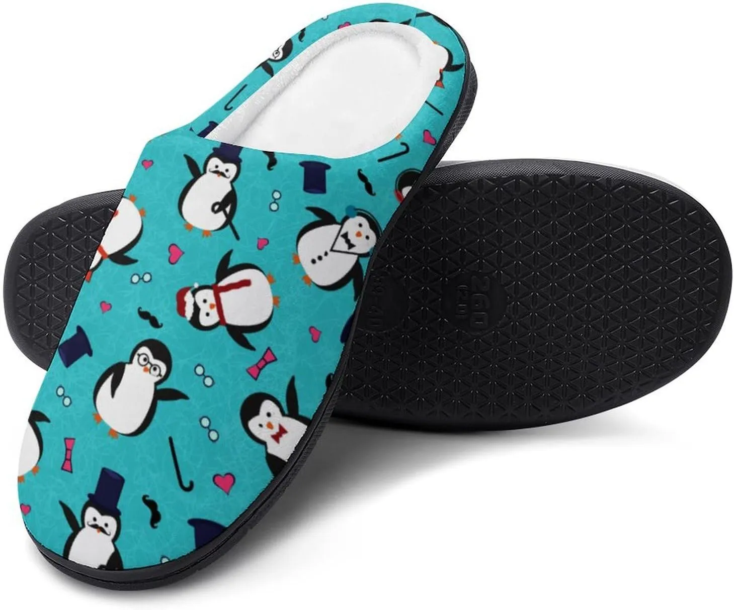 Christmas Clog Slippers Mens Non-Slip Warm House Slippers Womens Cotton Slippers Bedroom Slip-On Shoes Indoor Outdoor