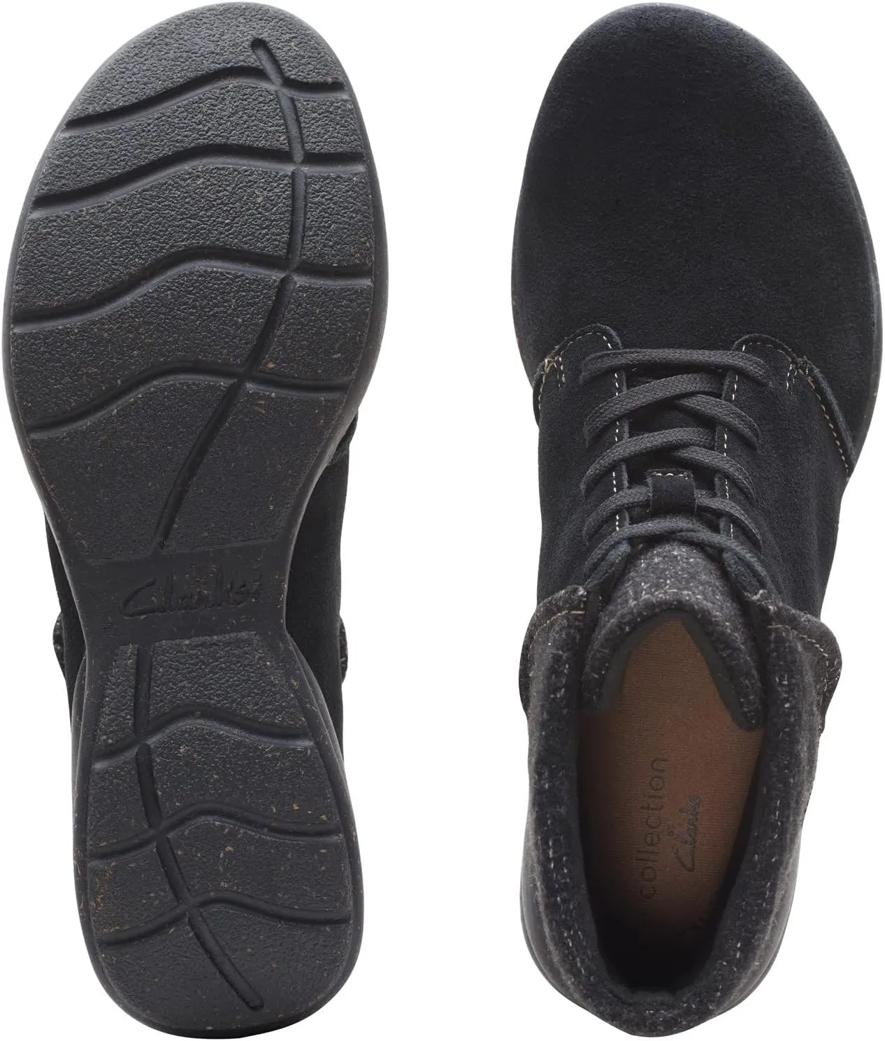 Clarks Womens Roseville Lace Suede Booties