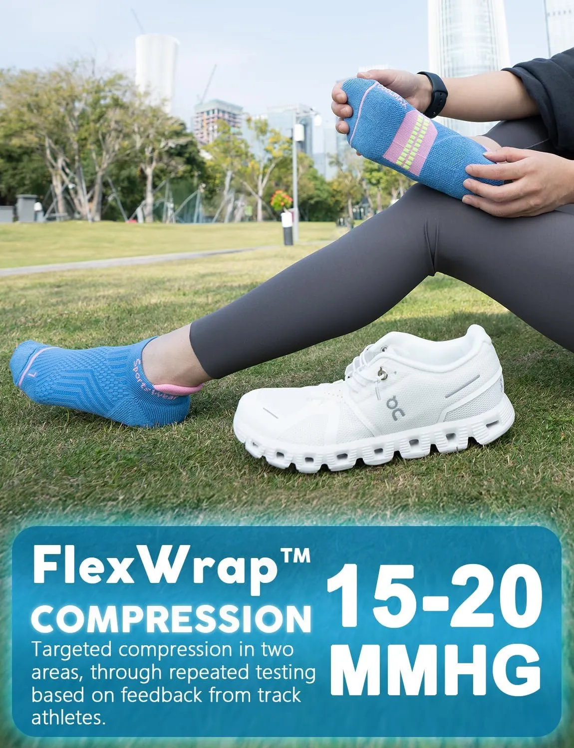 Coolmax Bamboo Viscose Compression Running No Show Sock Women, Moisture Wicking Cushion AntiBlister Athletic Ankle