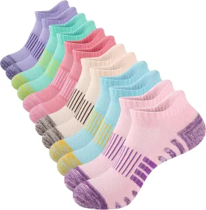 COOPLUS 6 Pairs Ankle Socks Womens Athletic Thick Cushioned Cotton Running Low Cut Tab Socks
