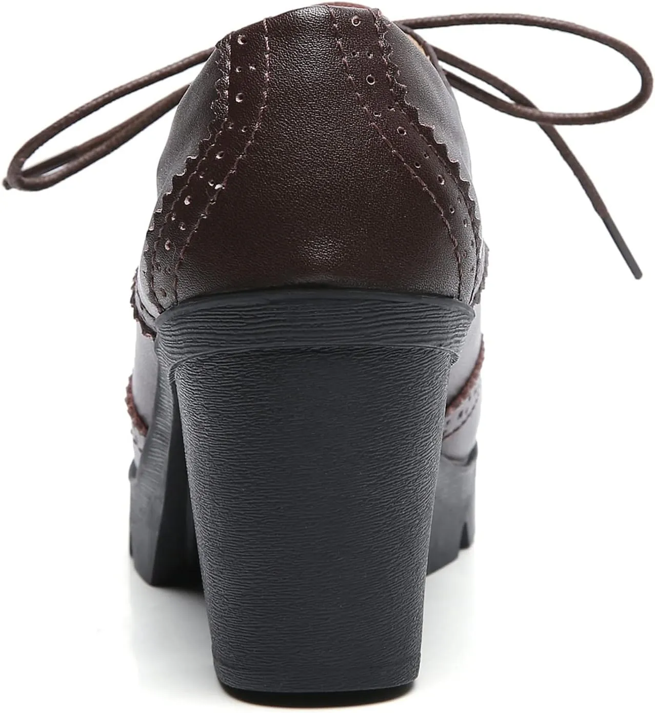DADAWEN Women's Classic T-Strap Platform Mid-Heel Square Toe Oxfords Dress Shoes