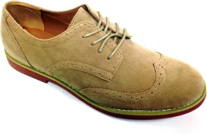 DK2S Men's Dress Suede Wingtip Classic Brogue Lace Up Leather Lined Oxfords Casual Shoes