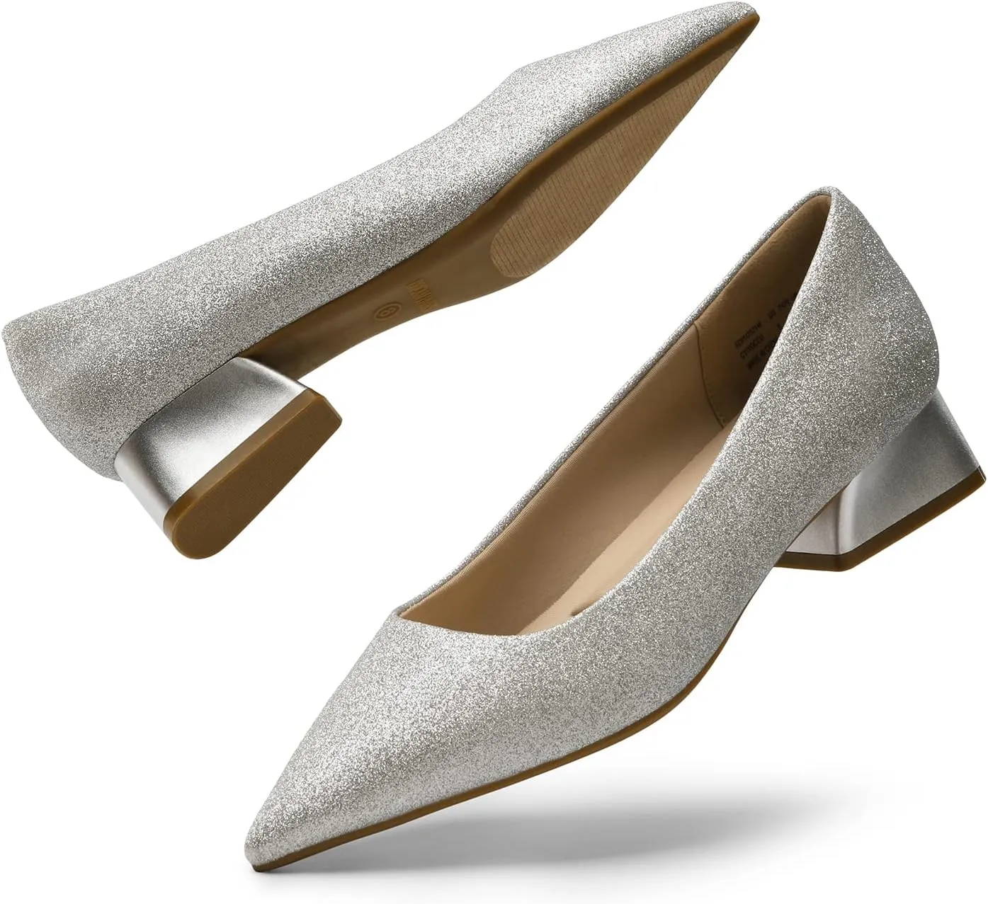 DREAM PAIRS Women's Chunky Heels Closed Toe Low Block Work Shoes Pointed Toe Dress Comfortable Wedding Pumps