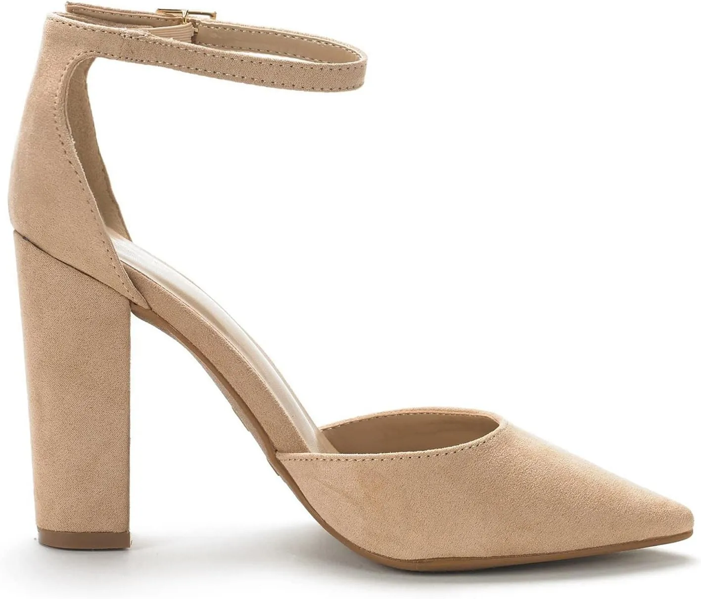 DREAM PAIRS Women's Coco High Heels Chunky Block Pumps Pointed Closed Toe Ankle Strap Dress Shoes