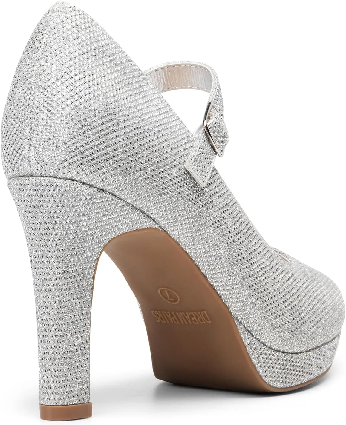 DREAM PAIRS Women's Pumps Close Toe Classic High Heels Round Toe Comfortable Low Platform Mary Jane Dress Shoes