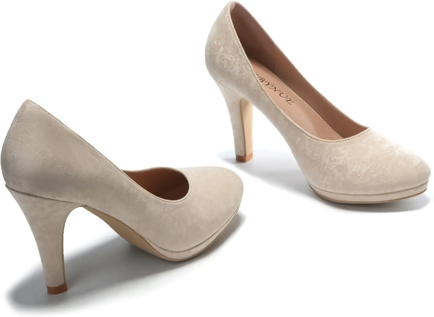 EBYNUE Women's Pumps Sexy Platform Heels 3 inch Closed Round Toe Wedding Party Dress Shoes