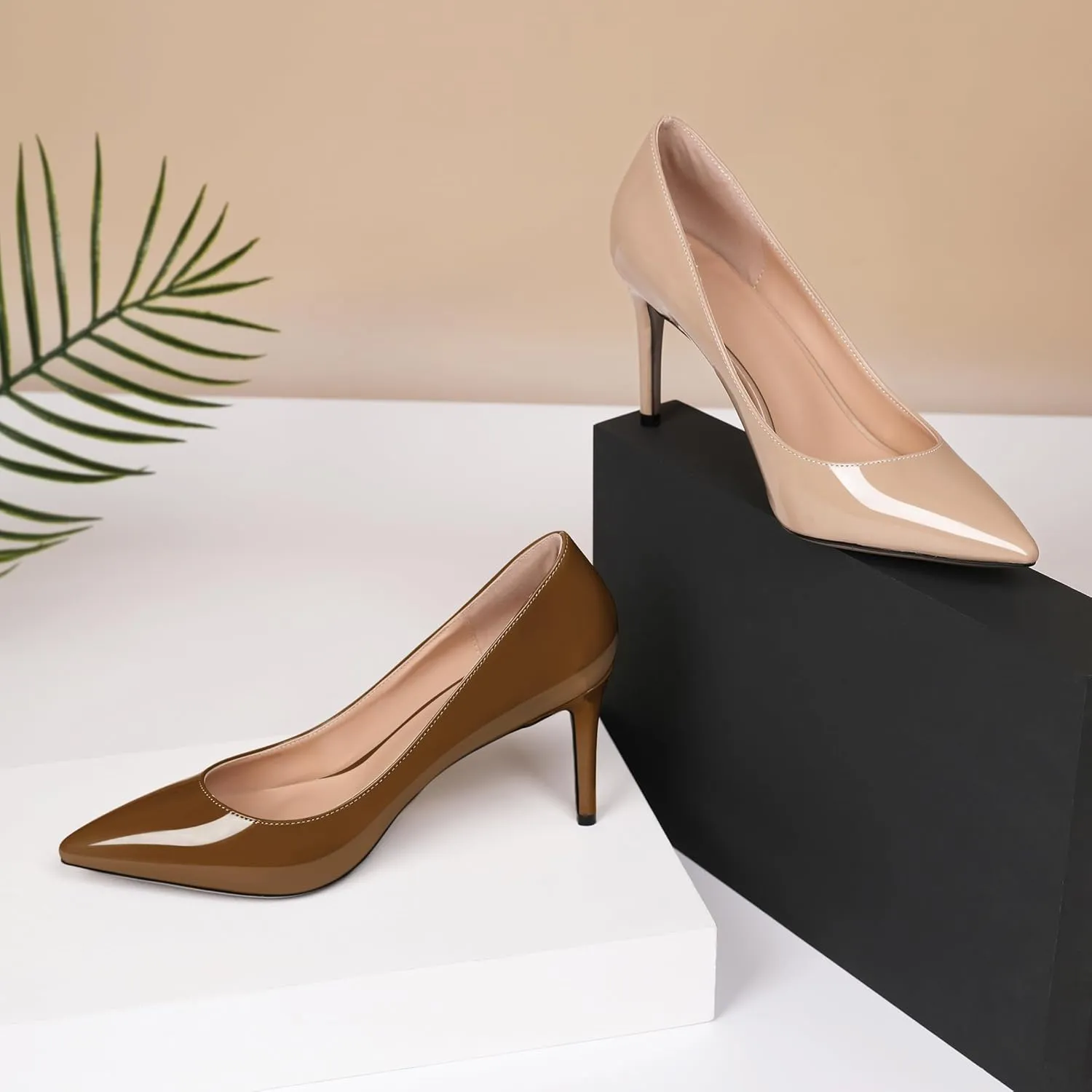 Eldof Women's High Heel Pumps - Classy Pointy Toe Pumps_- Office Wedding Party Event Comfort Heels