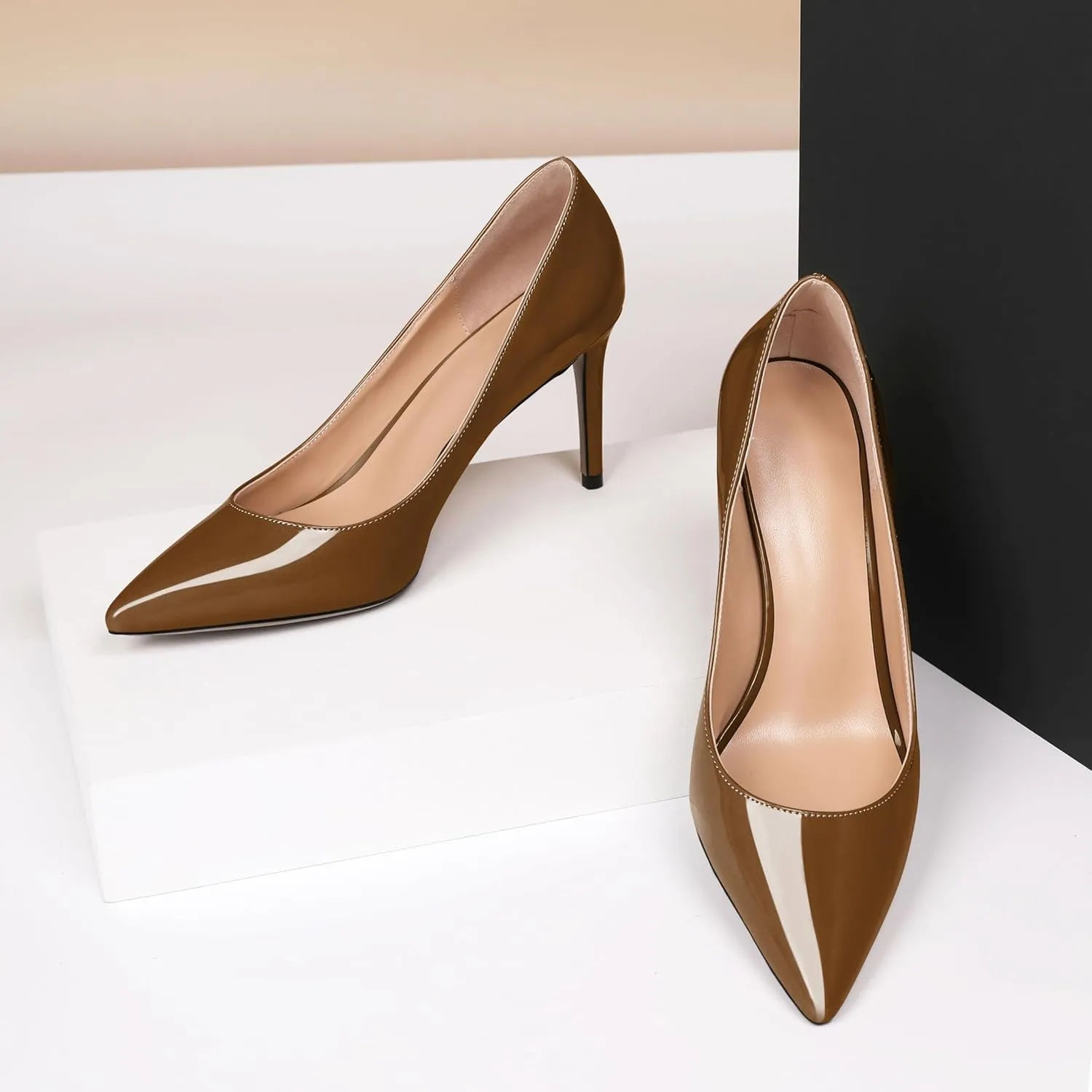 Eldof Women's High Heel Pumps - Classy Pointy Toe Pumps_- Office Wedding Party Event Comfort Heels