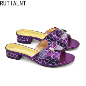 Elegant Plus Size Glitter Bow-tie Round Toe Luxury Pumps