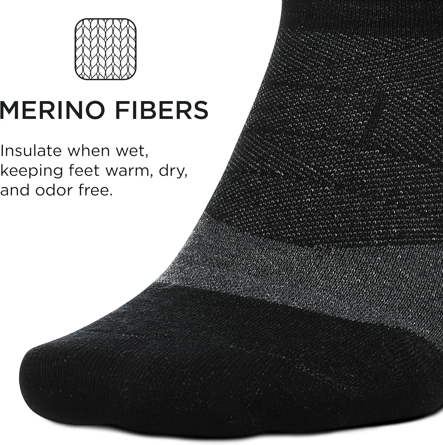 Feetures Merino 10 Max Cushion No Show Tab Ankle Socks - Wool Socks for Women & Men - (1 Pair)