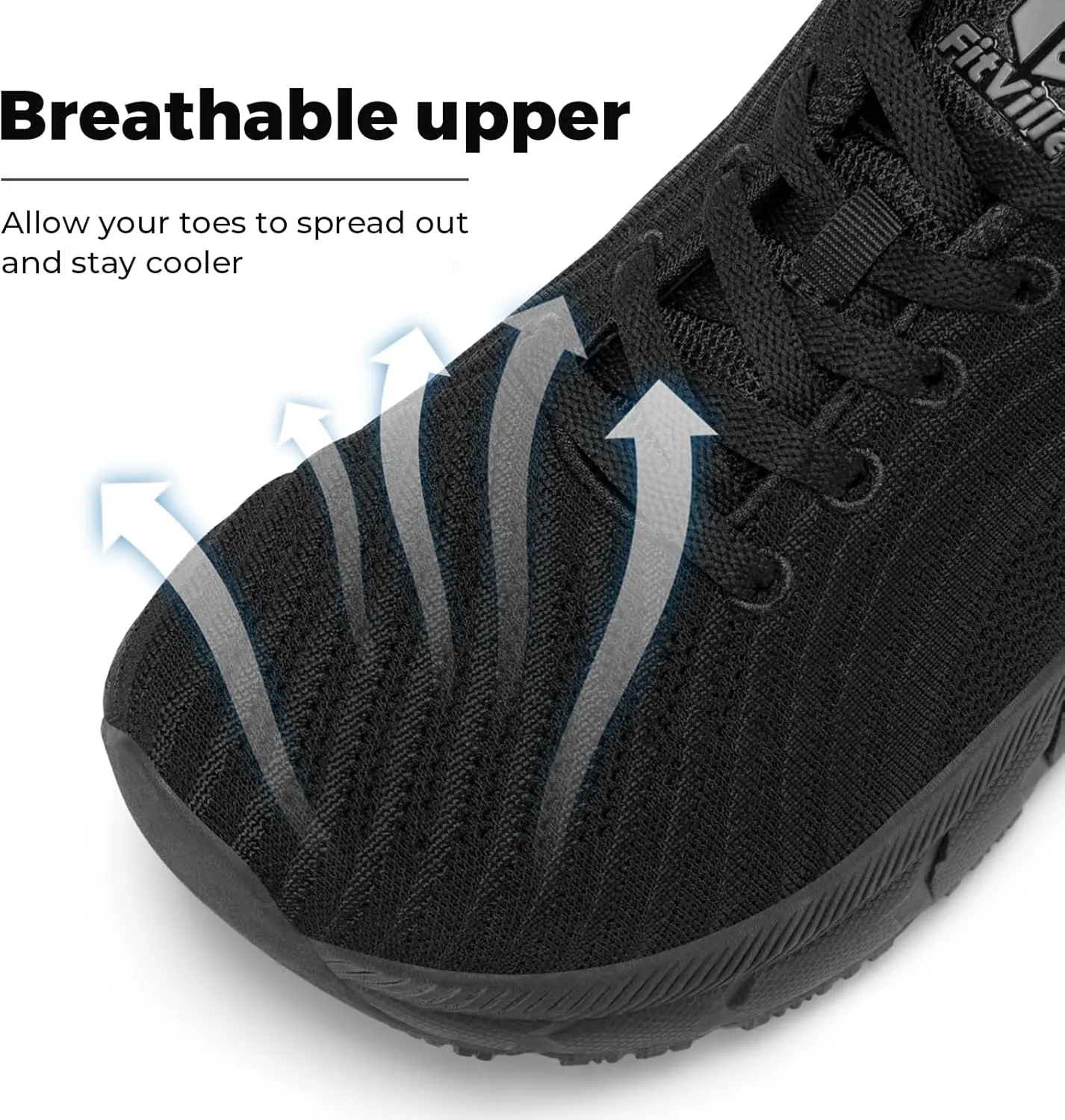FitVille Wide Toe Box Shoes for Men Cushioned Well Running Walking Shoes for Men Wide for Swollen Feet Comfortable Lightweight