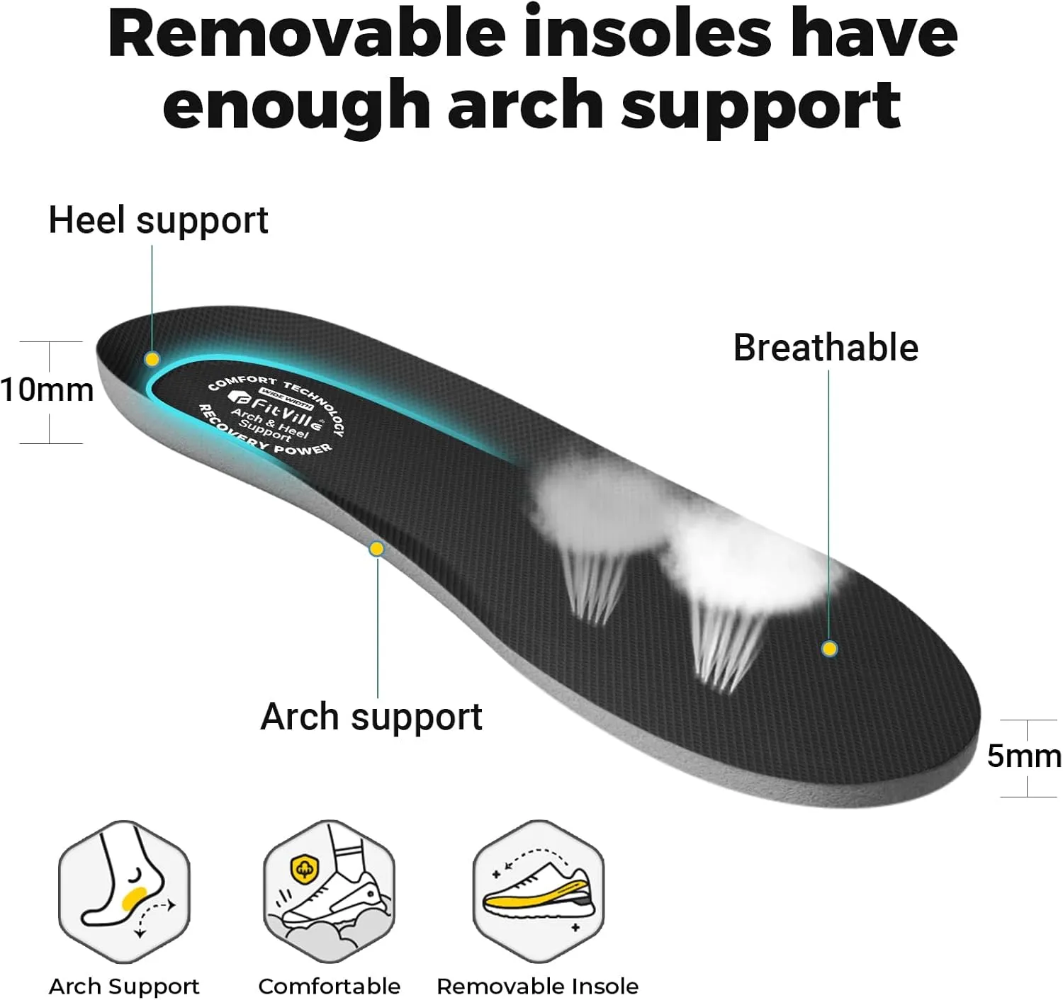 FitVille Wide Toe Box Shoes for Men Cushioned Well Running Walking Shoes for Men Wide for Swollen Feet Comfortable Lightweight