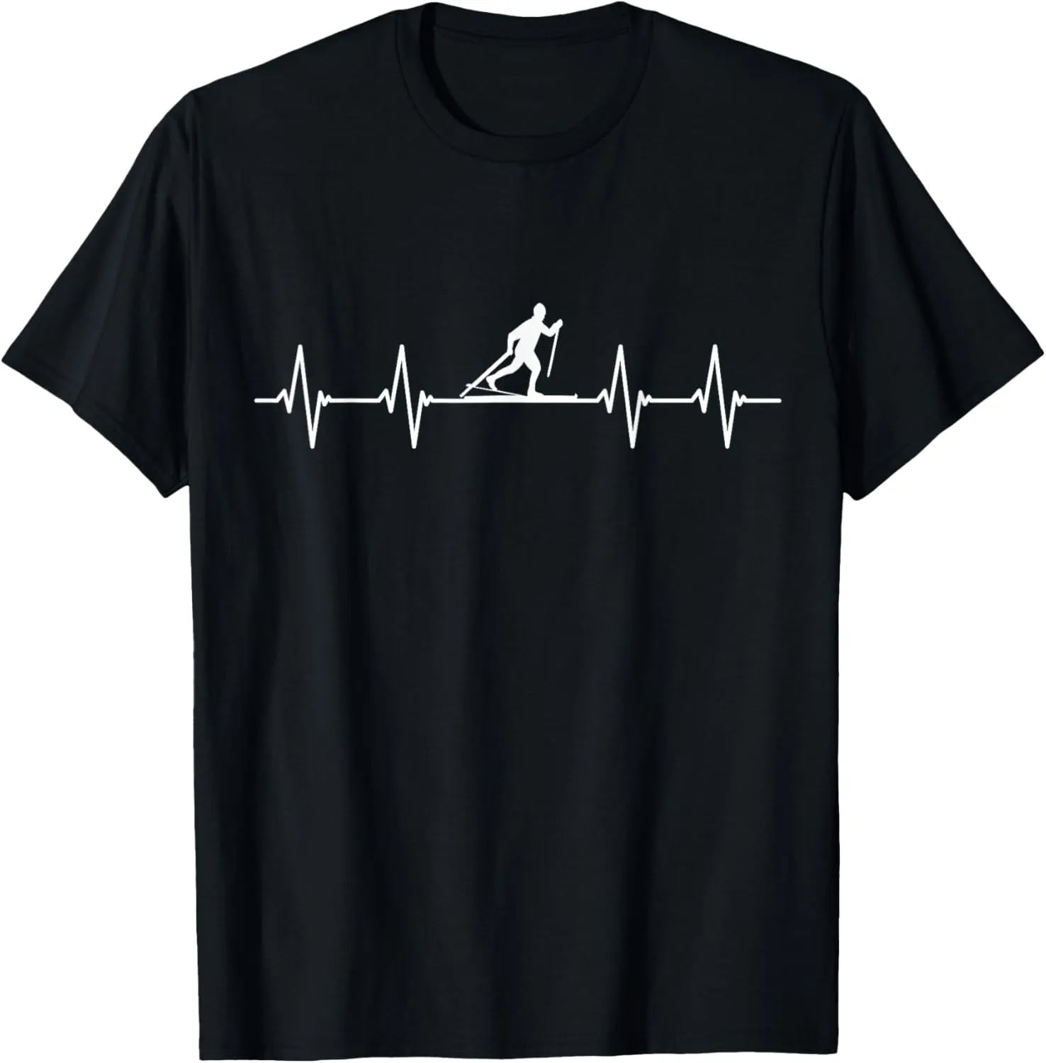 Funny Cross Country Outfit Heartbeat Ski T-Shirt
