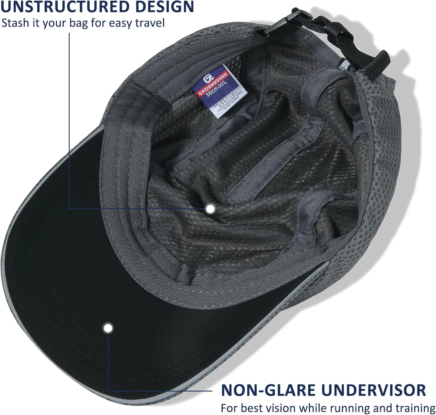 GADIEMKENSD Women's Race Day Running Cap Performance Mesh Hat - Excellent Ventilation, Lightweight, Reflective Safety