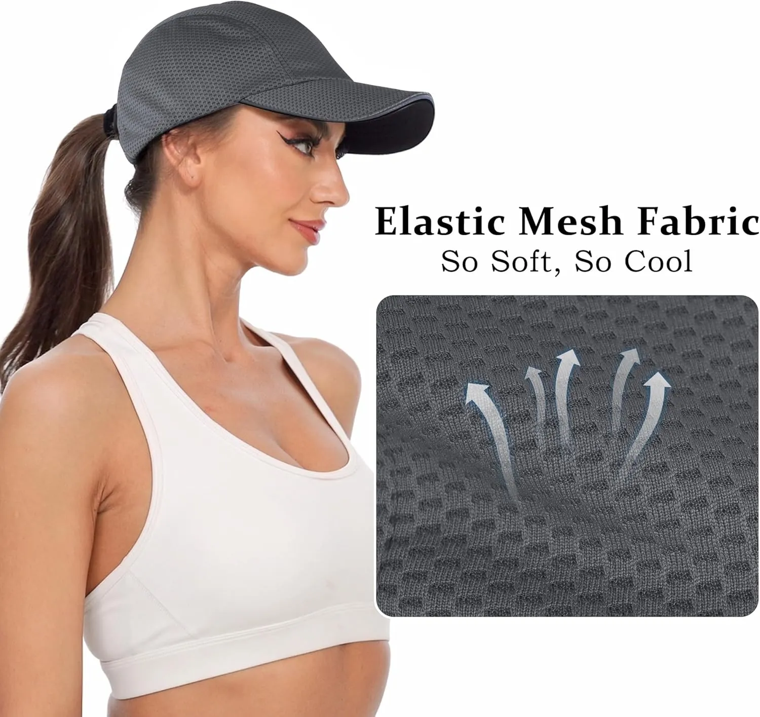 GADIEMKENSD Women's Race Day Running Cap Performance Mesh Hat - Excellent Ventilation, Lightweight, Reflective Safety