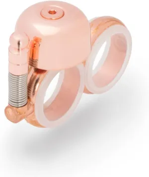 Handheld Running Bell, Wearable Runners Bell for Joggers and Marathoners Alerts Pedestrians to Move Over, Loud Resonant Brass Bell and Hammer on Aluminum Body with Silicone Finger Sizers