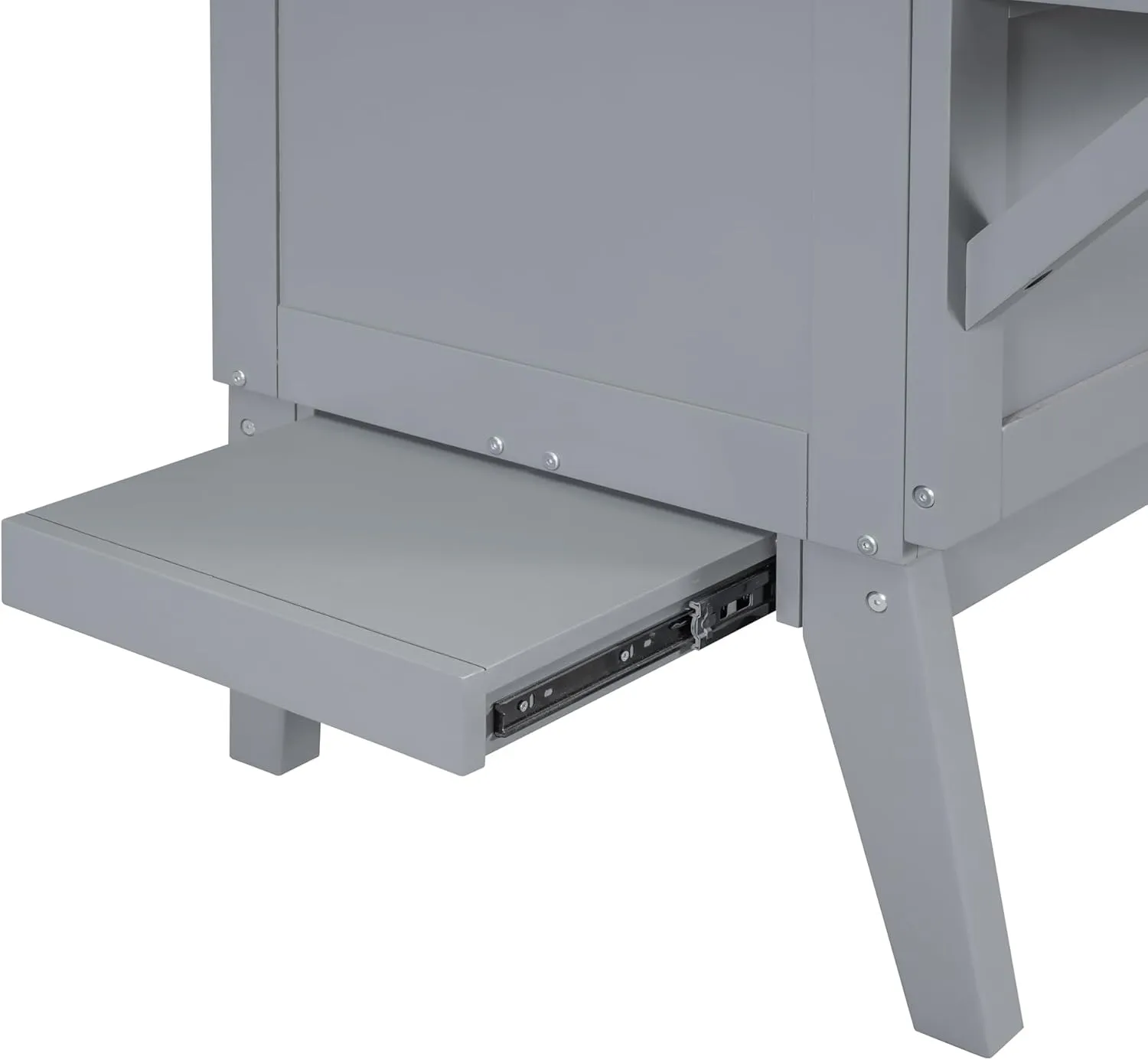 Harper & Bright Designs Full Size Murphy Bed, Full Murphy Cabinet Bed with USB Port and Removable Shelves on Each Side, Gray