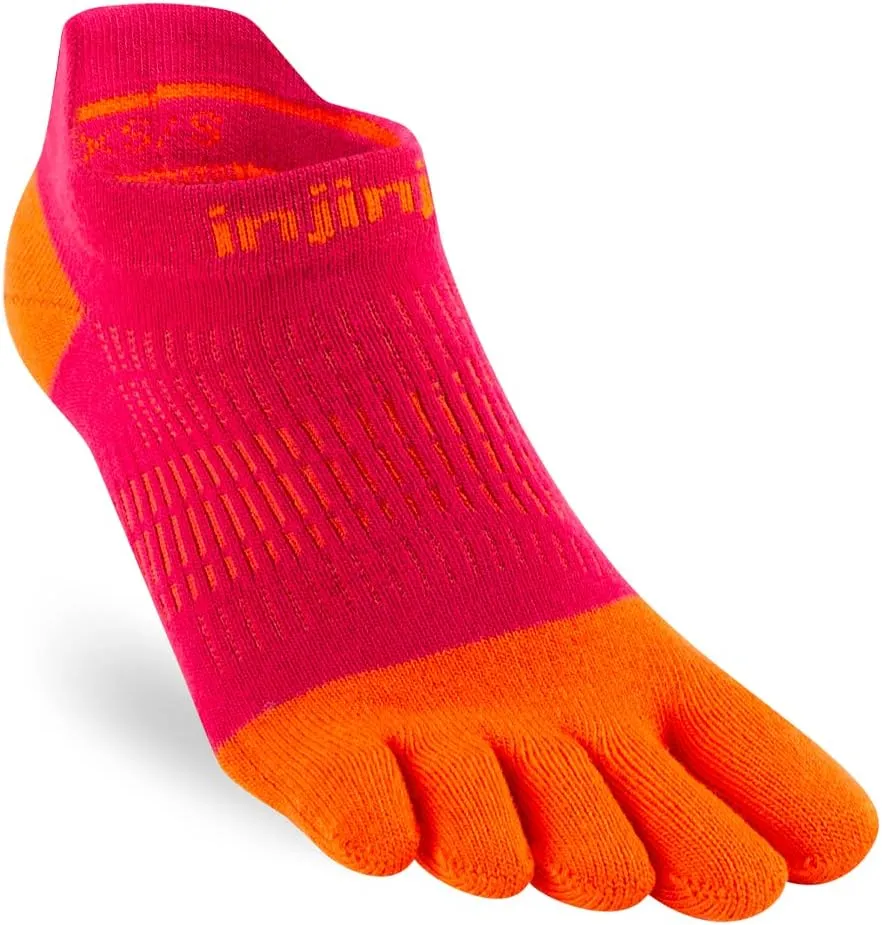 Injinji Women's Lightweight No-Show Running Socks Black/Grey 7.5-10.5, Daffodil, M-L