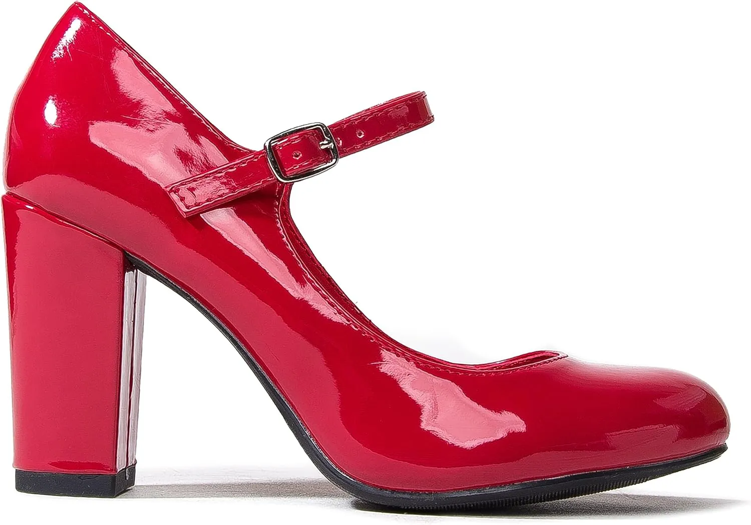 J. Adams Skippy Heels for Women - Round Toe Chunky High Heel Mary Jane Pumps