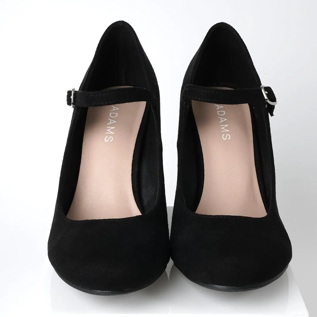 J. Adams Skippy Heels for Women - Round Toe Chunky High Heel Mary Jane Pumps