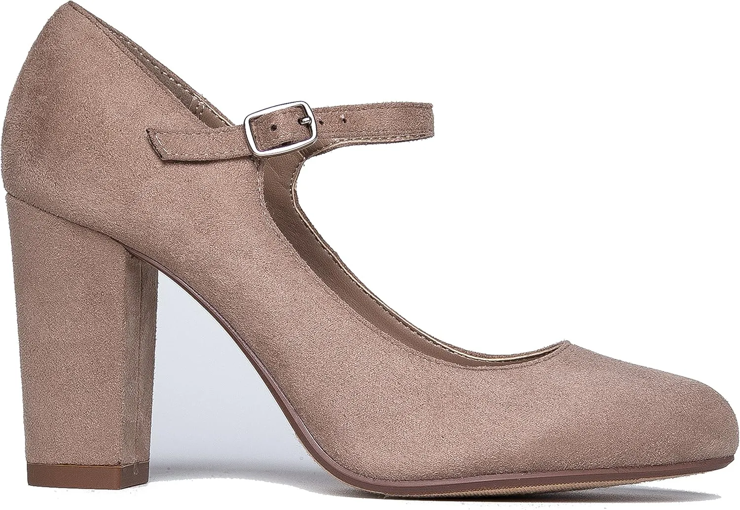 J. Adams Skippy Heels for Women - Round Toe Chunky High Heel Mary Jane Pumps