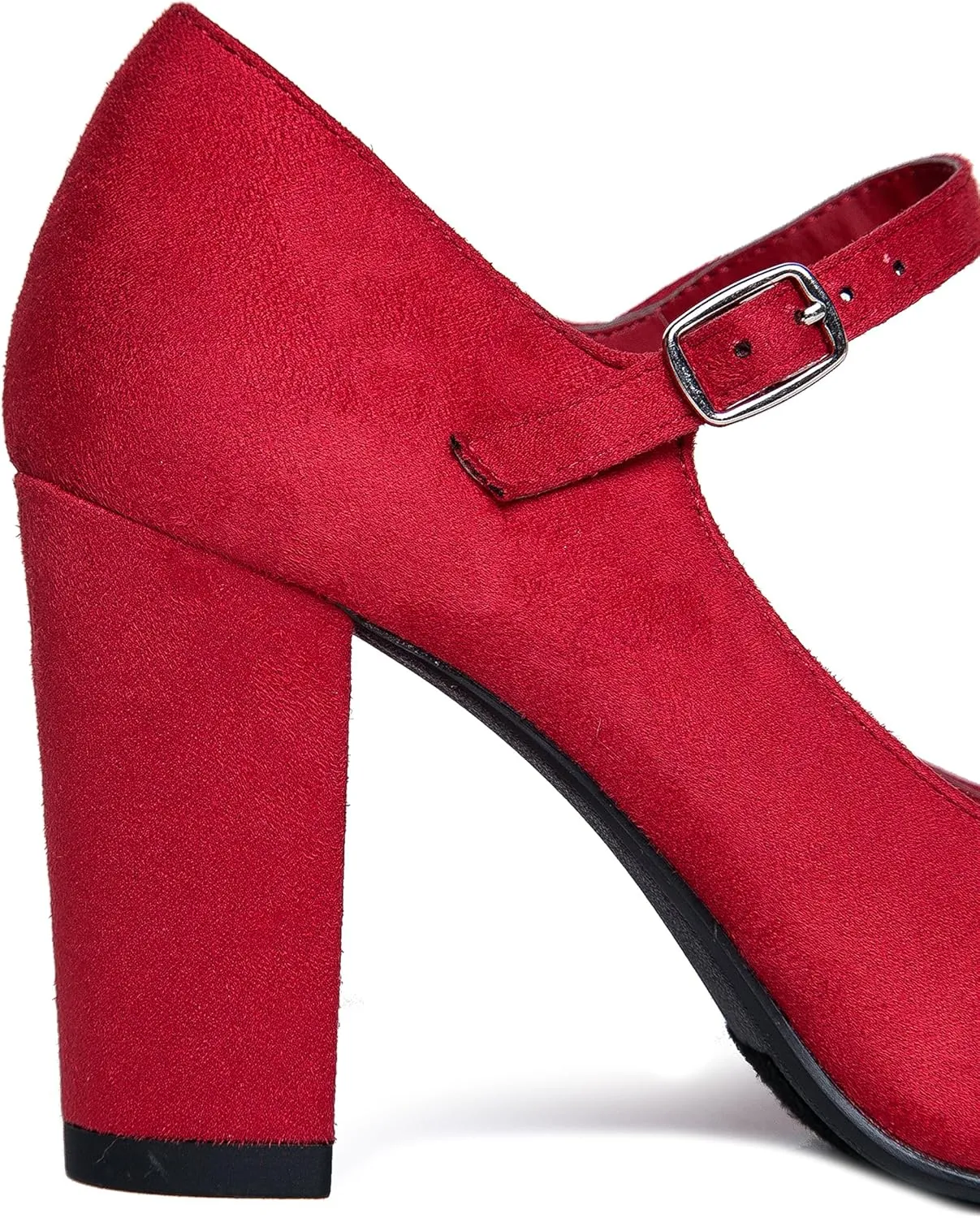 J. Adams Skippy Heels for Women - Round Toe Chunky High Heel Mary Jane Pumps