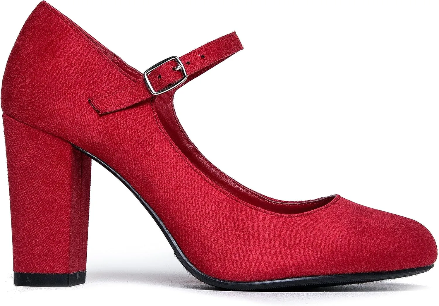J. Adams Skippy Heels for Women - Round Toe Chunky High Heel Mary Jane Pumps