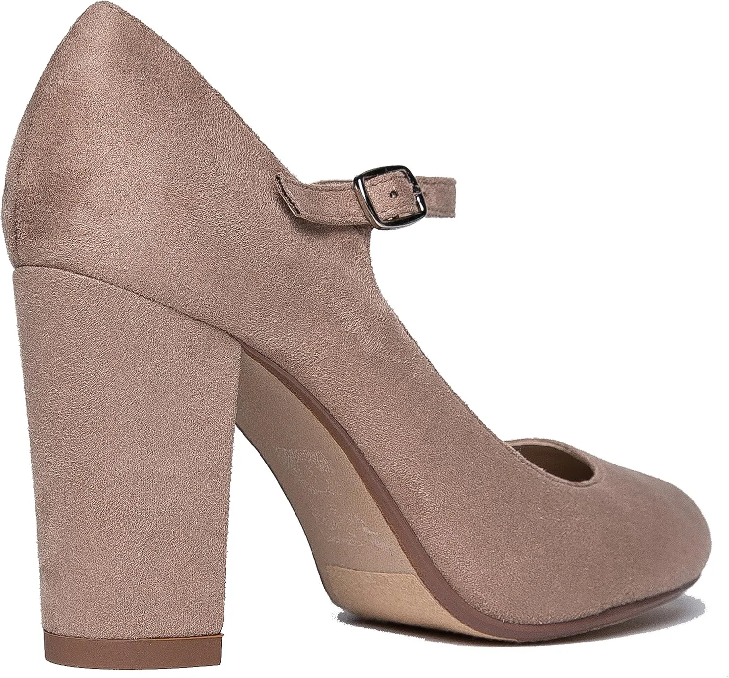 J. Adams Skippy Heels for Women - Round Toe Chunky High Heel Mary Jane Pumps