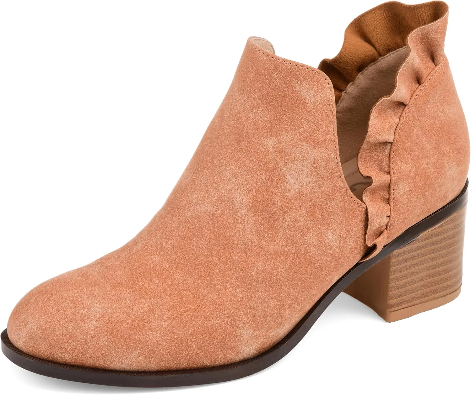 Journee Womens Lennie Tru Comfort Foam Slip On Stacked Heel Booties