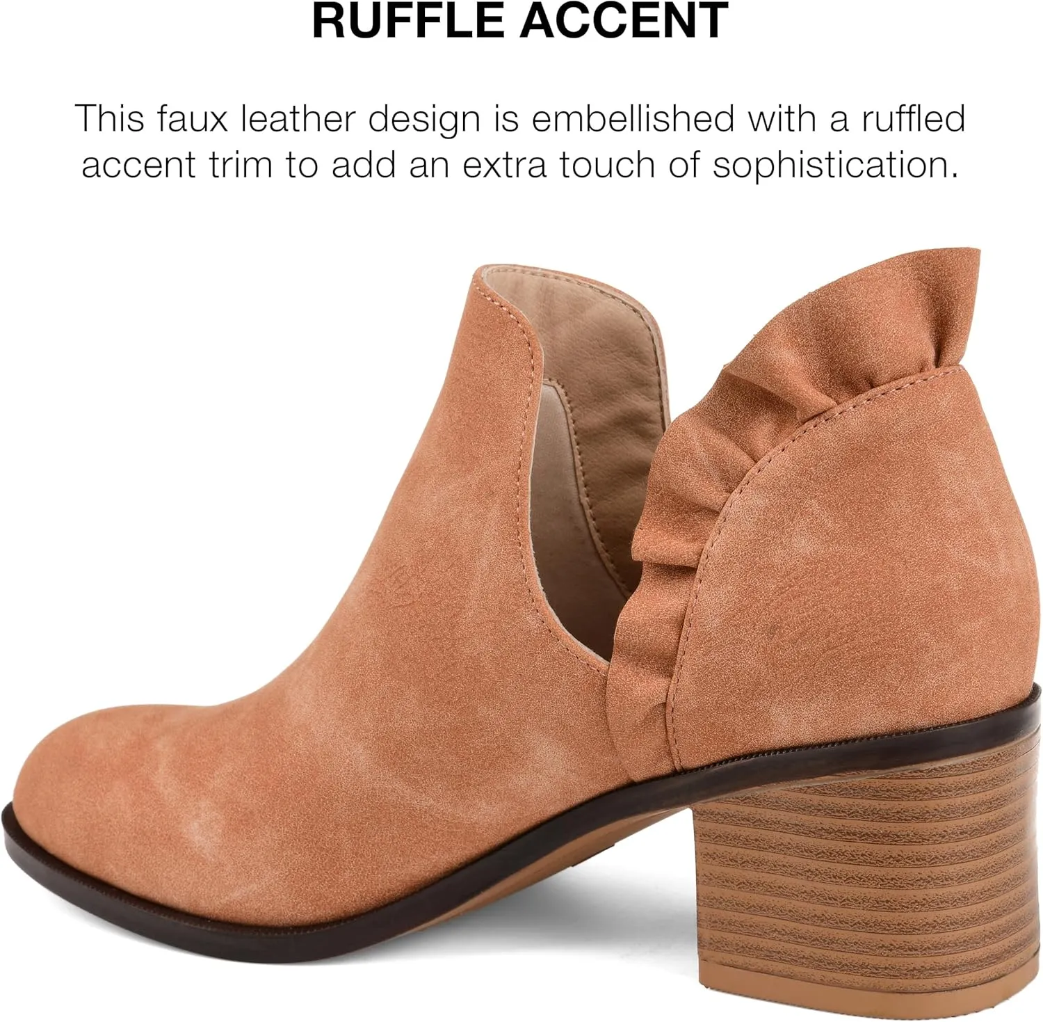 Journee Womens Lennie Tru Comfort Foam Slip On Stacked Heel Booties
