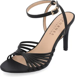 Journee Womens Vanita Multi Strap Stiletto Open Toe Dress Sandals