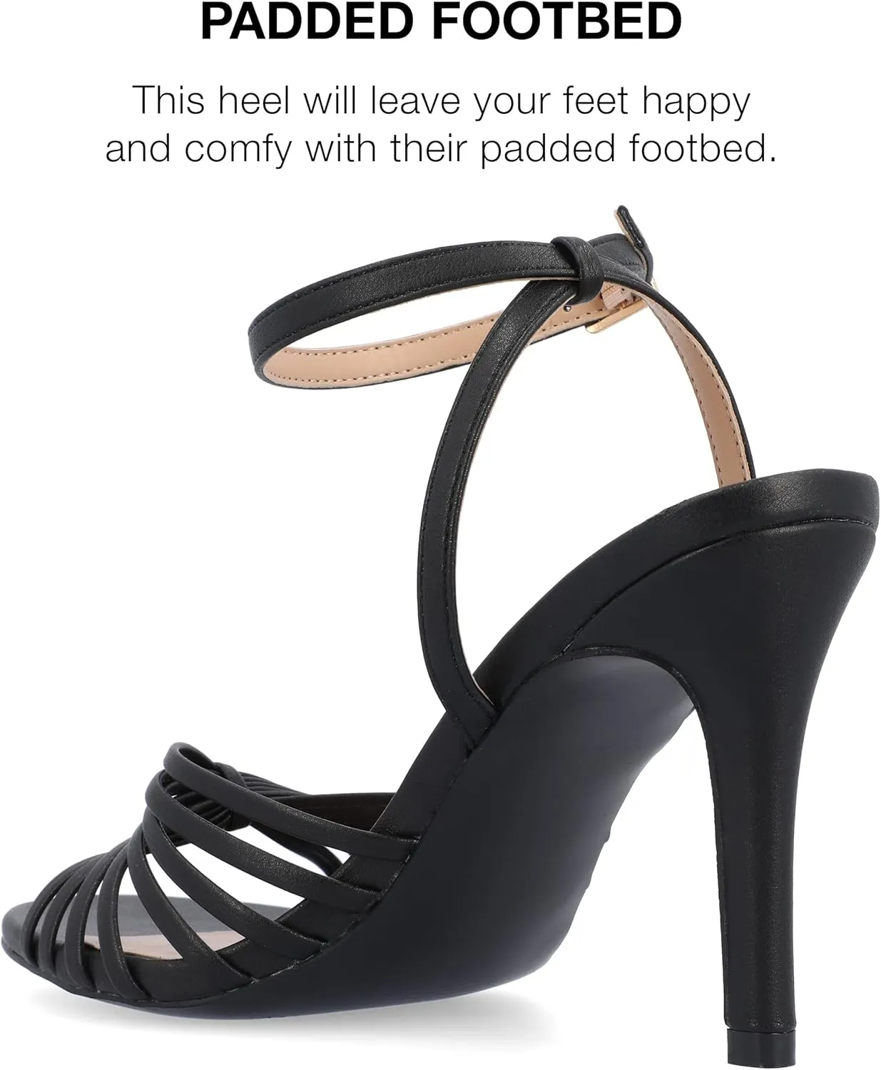 Journee Womens Vanita Multi Strap Stiletto Open Toe Dress Sandals