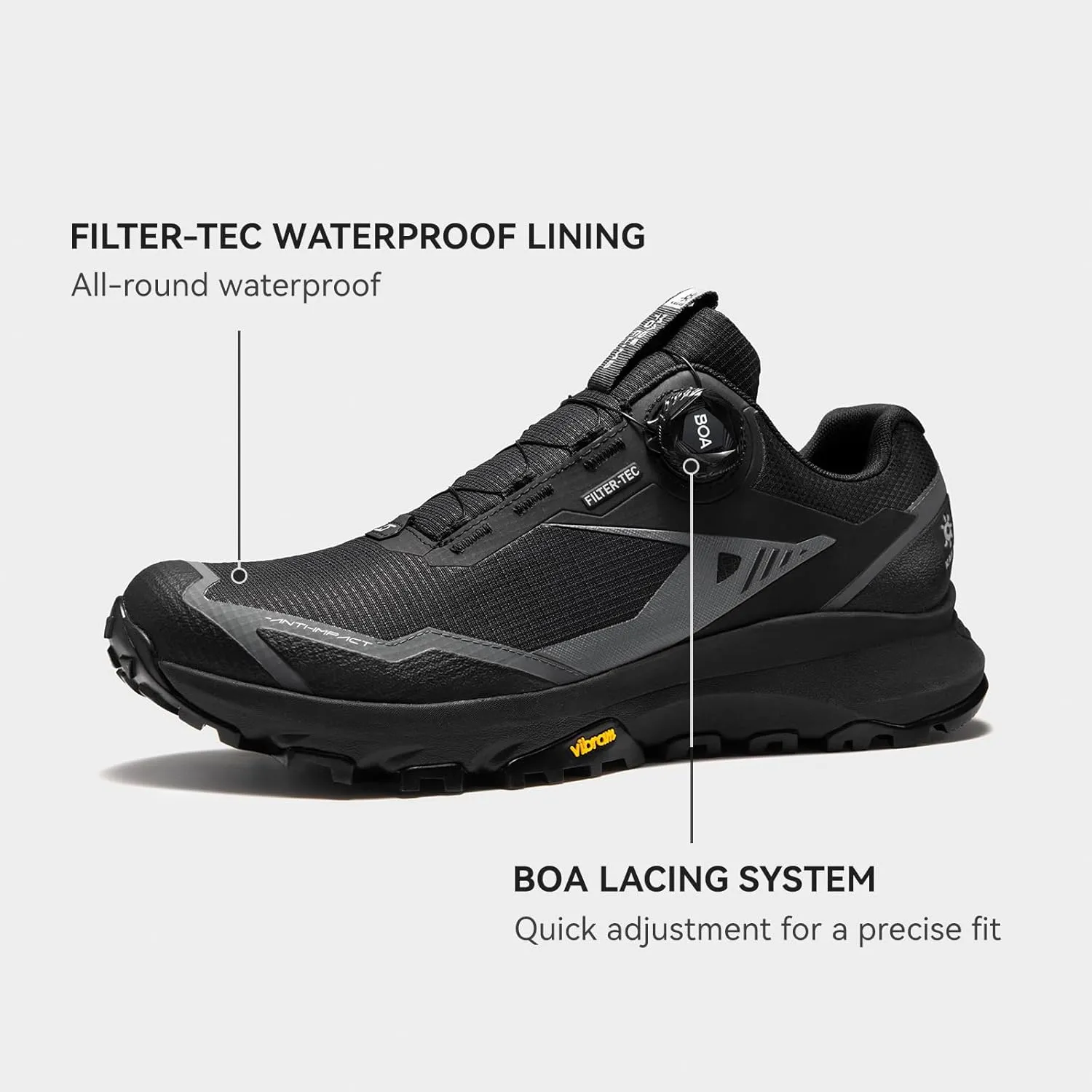 KAILAS Women's Kuocang BOA Hiking Shoe FLT Waterproof V Sole Non-Slip Shoes Lightweight Breathable Low Height Outdoor Trailing Trekking Shoes