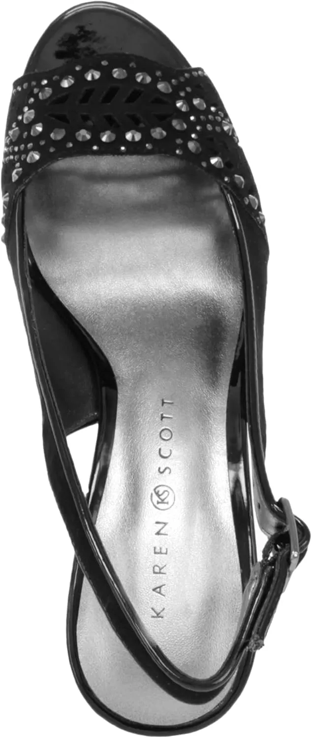Karen Scott Womens Brookee Embossed Dress Heels