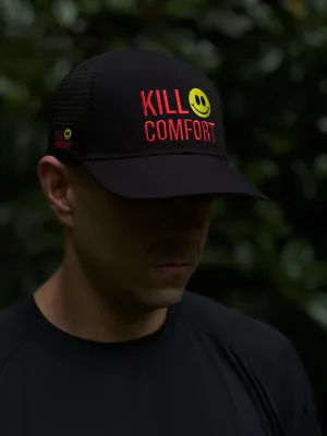 'Kill Comfort' Running Trucker Hat - Black