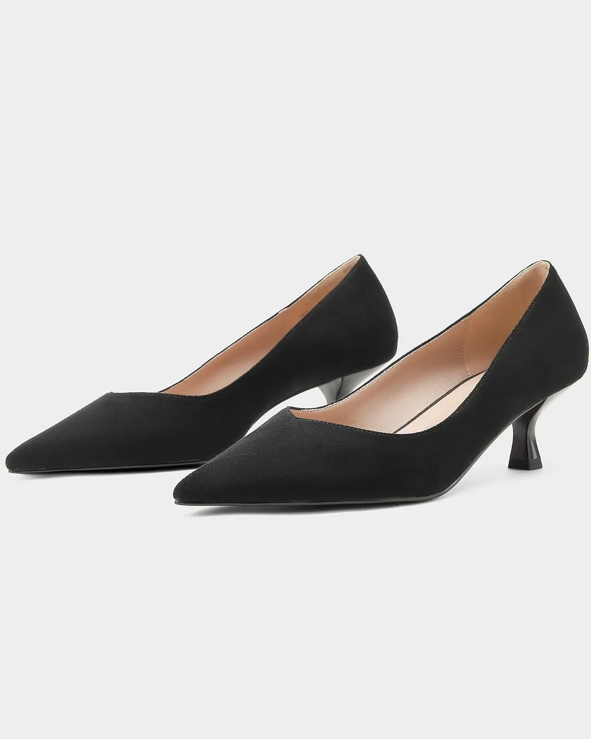 Kitten Heels for Women Pumps Closed Pointed Toe Heels 2 in Low Heels Comfy Formal Work Pumps
