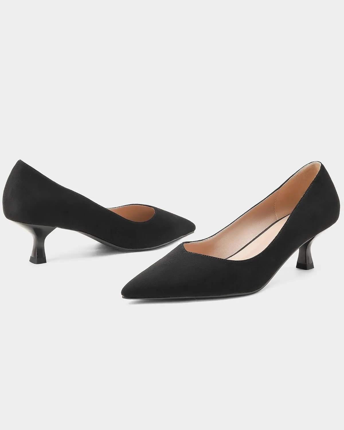 Kitten Heels for Women Pumps Closed Pointed Toe Heels 2 in Low Heels Comfy Formal Work Pumps