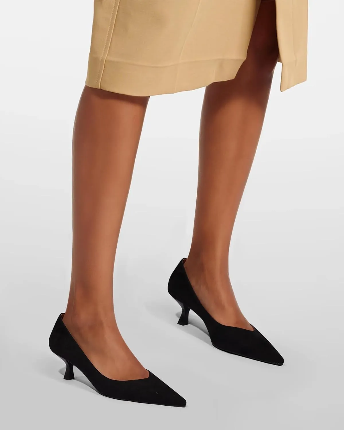 Kitten Heels for Women Pumps Closed Pointed Toe Heels 2 in Low Heels Comfy Formal Work Pumps